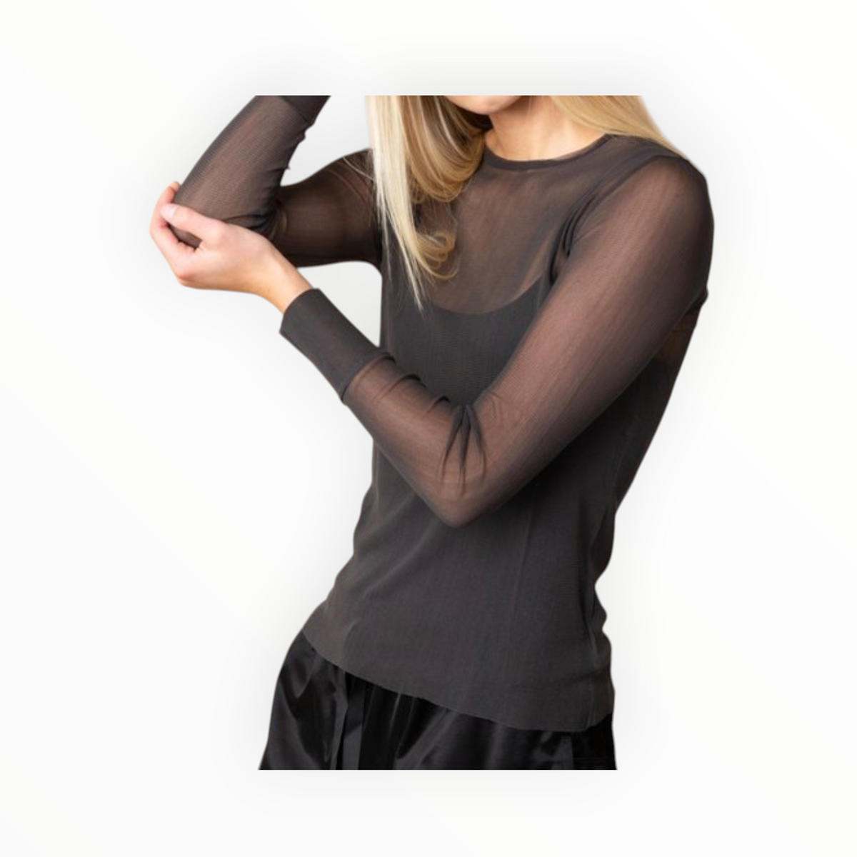 Brazeau Tricot Tulle T-Shirt - Black