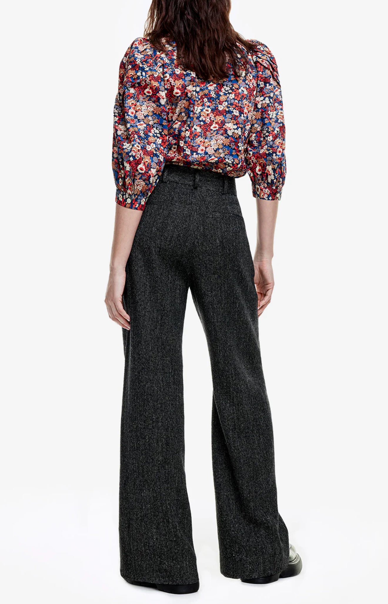 Smythe Pleated Trouser - Black Tweed