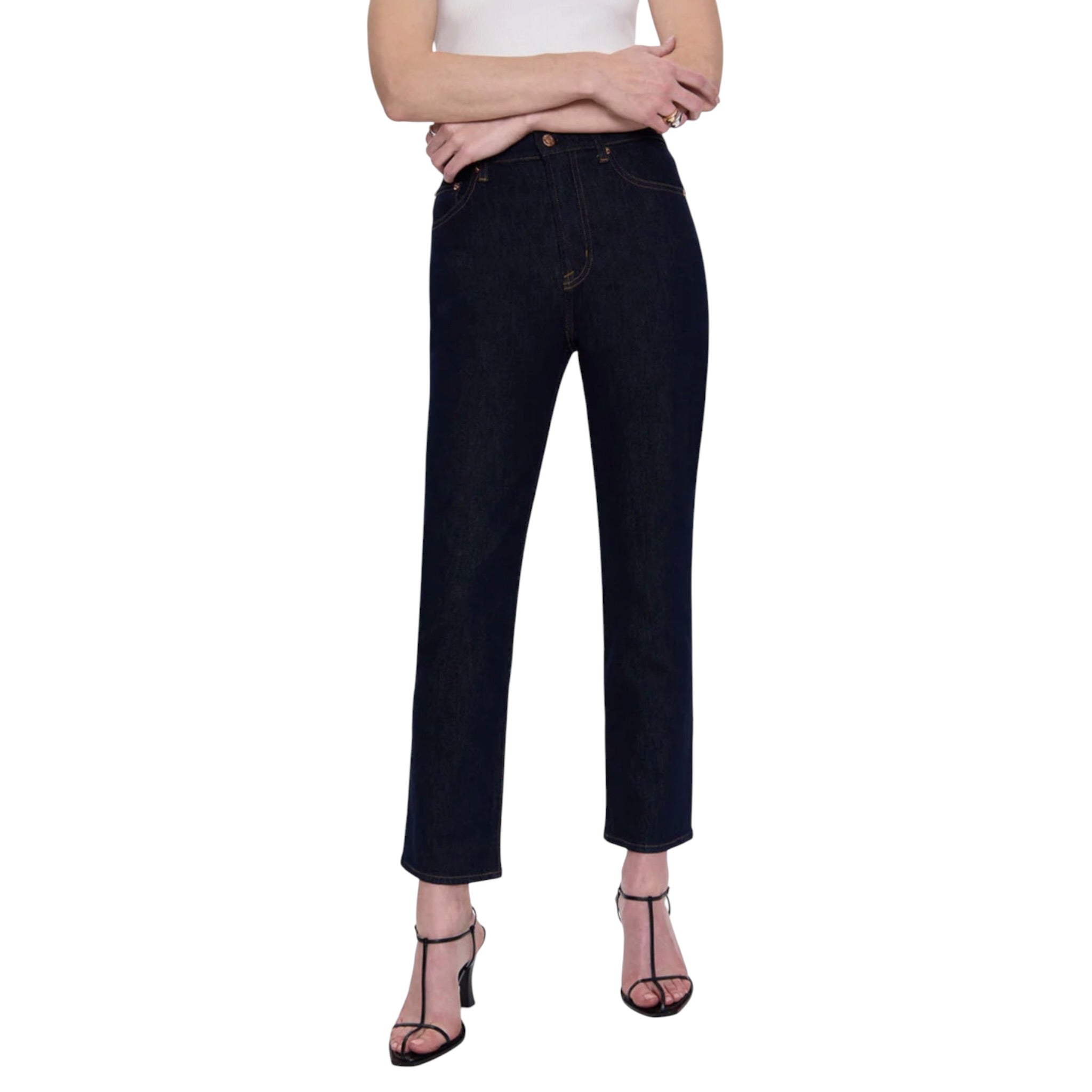 Pistola Bri Ankle High Rise Slim Straight Jean - Nightfall