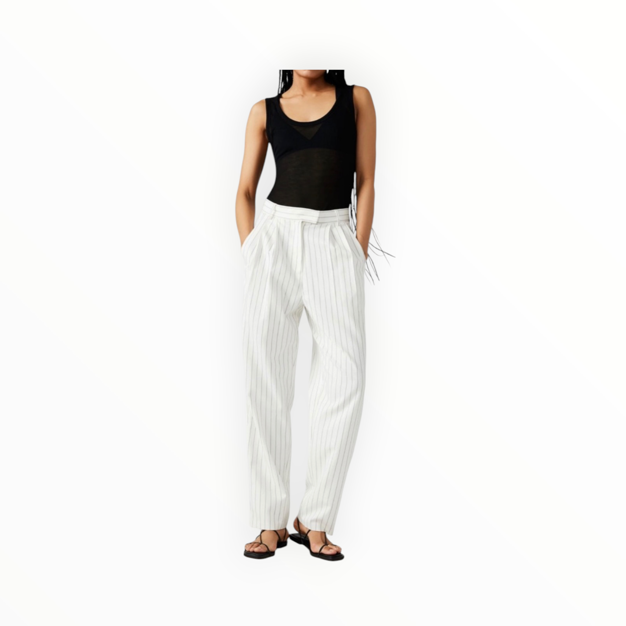 Steve Madden Rumi Pants - White Pinstripe