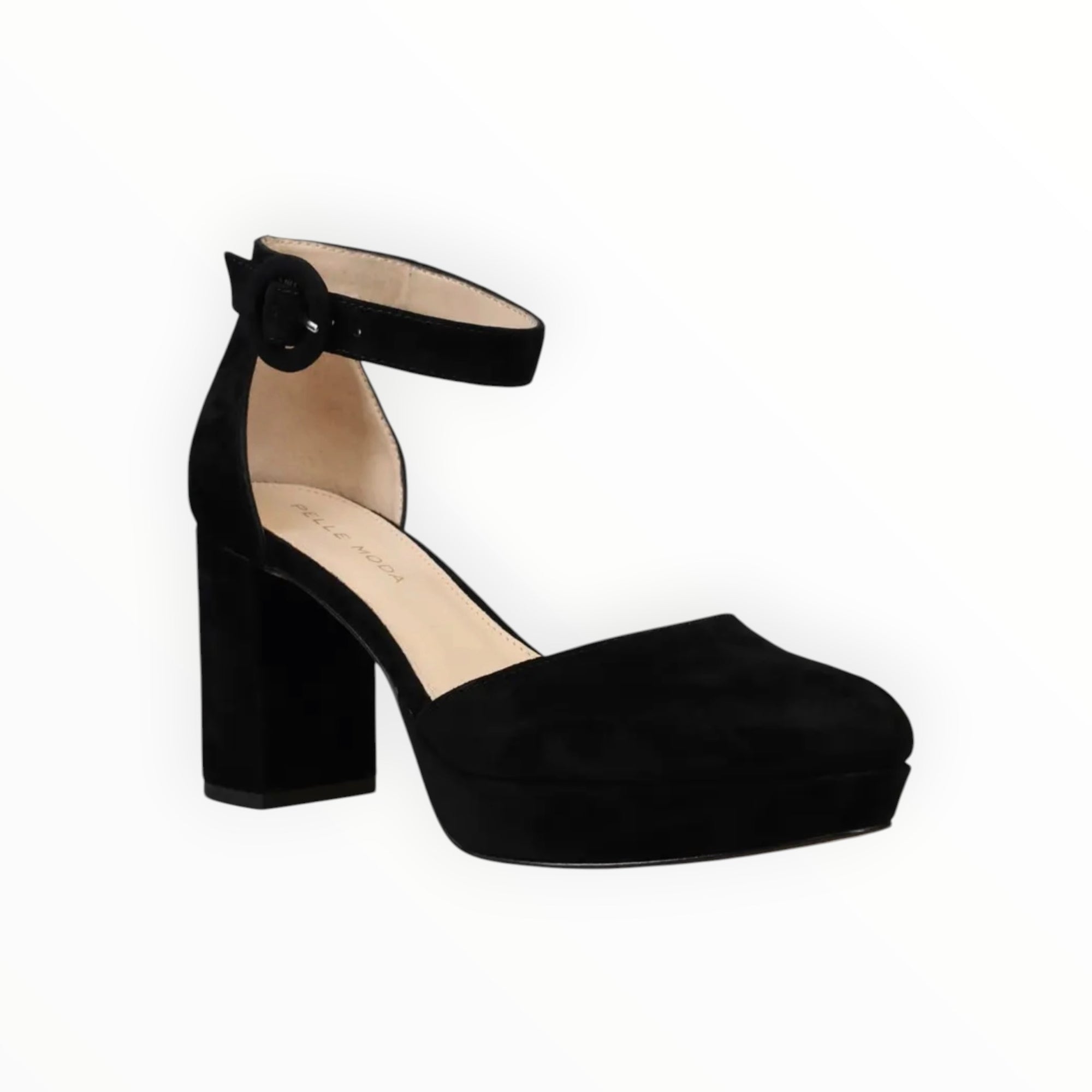 Pelle Moda Lenor Heeled Platform Sandal - Black