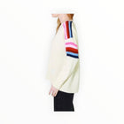 Sundry Shoulder Stripe Sweater - Eggshell