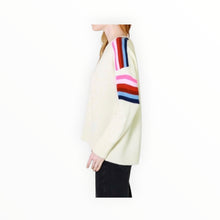 Sundry Shoulder Stripe Sweater - Eggshell