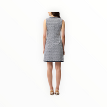 Joseph Ribkoff Mini Shift Dress With Pockets - Vanilla/Midnight Blue