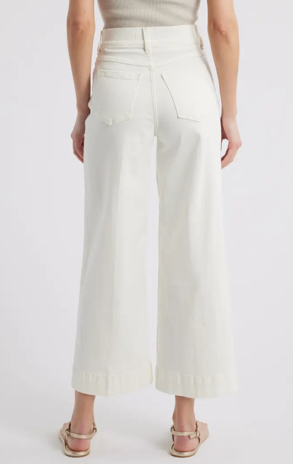 SPANXshape™ EveryWear Cropped Wide Leg Jeans - Chalk Wash