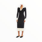 Fifteen Twenty Belle Ribbed Polo Dress - Black/Cream