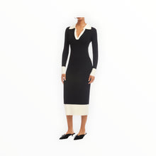 Fifteen Twenty Belle Ribbed Polo Dress - Black/Cream