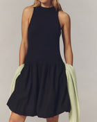 Stateside Linen Bubble Hem Dress - New Navy