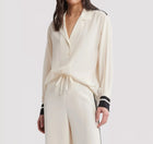 Frame The Silk Pajama Button Up Shirt - Alabaster Multi