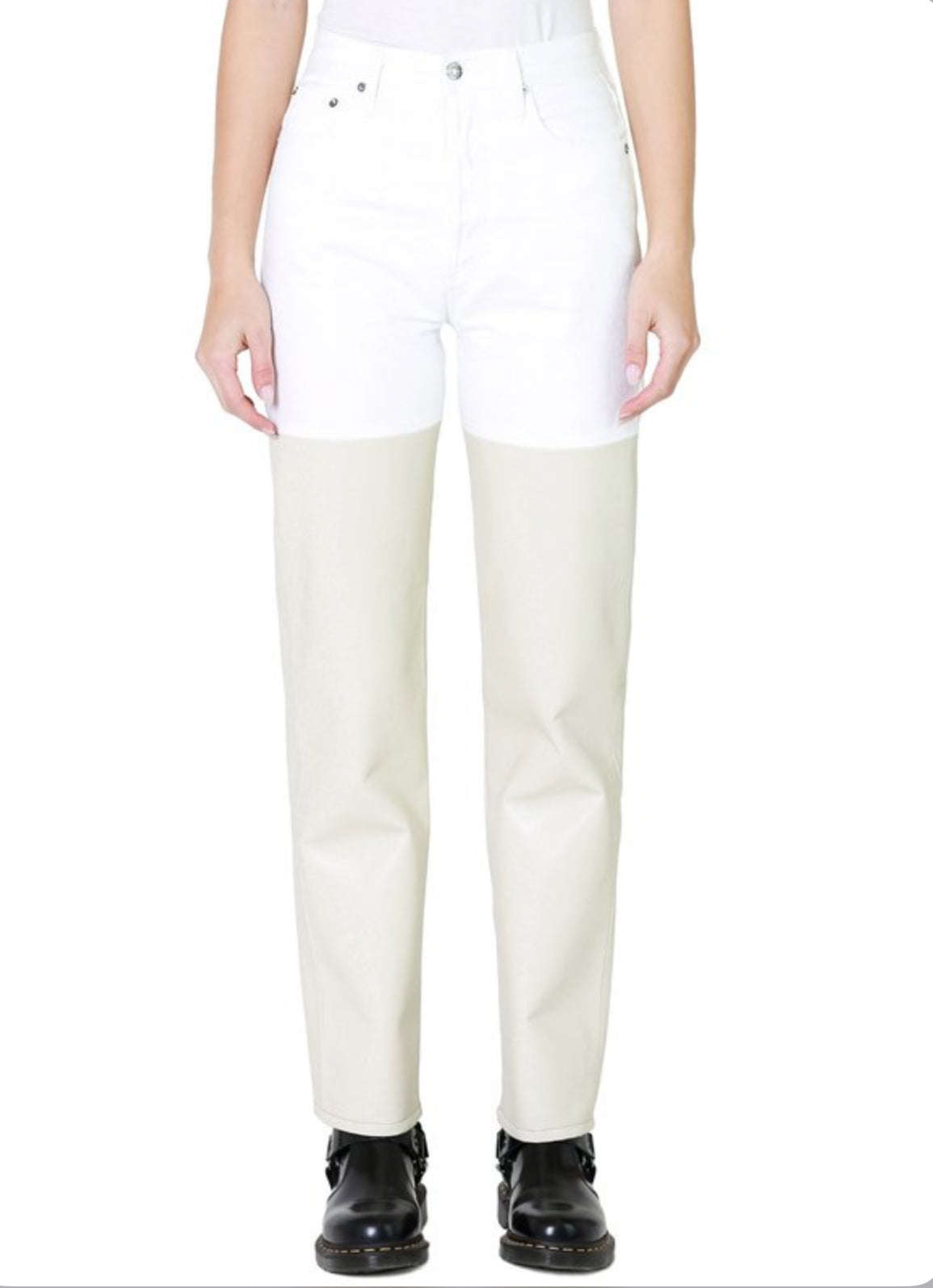 AGOLDE Pieced 90's Pinch Waist Jeans - Sugar Powder Leather Wash