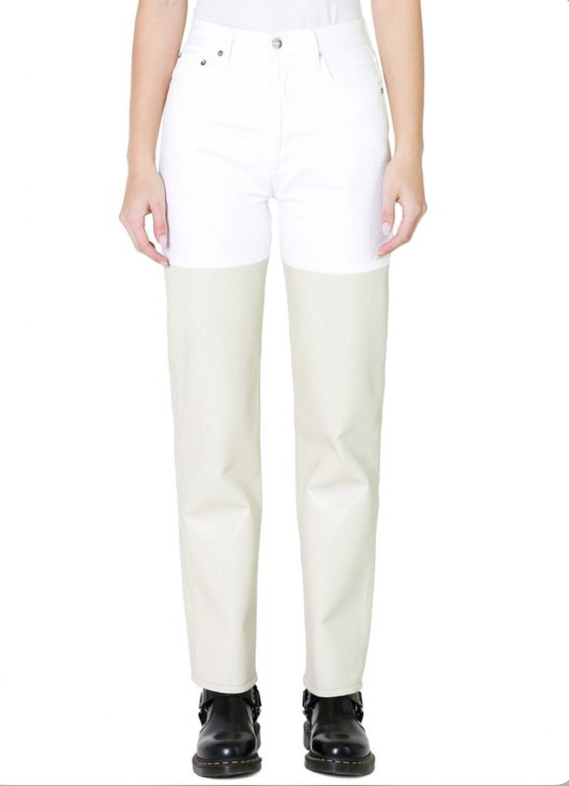 AGOLDE Pieced 90's Pinch Waist Jeans - Sugar Powder Leather Wash