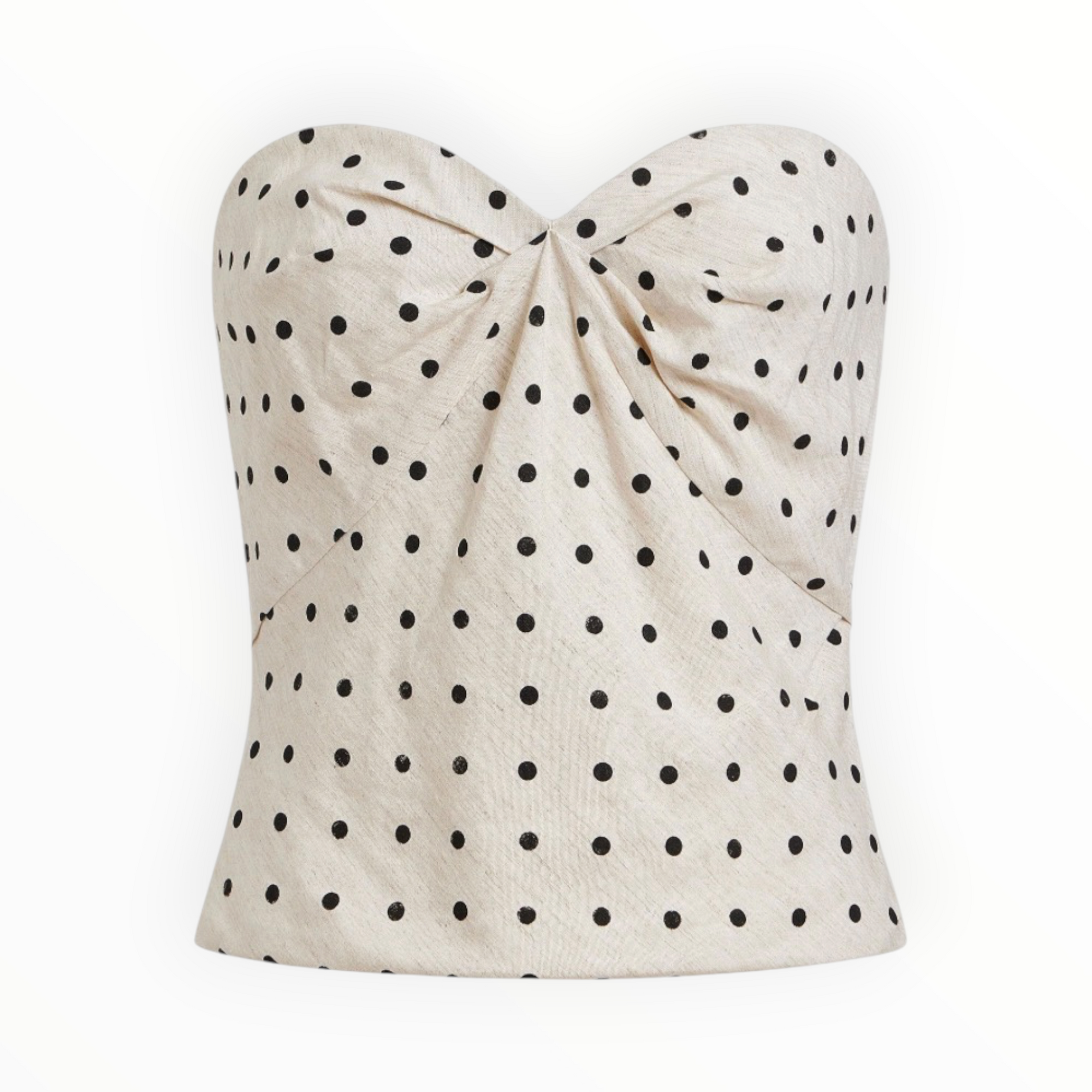 Amanda Uprichard Soho Top in Polka Dot - Beige/Black