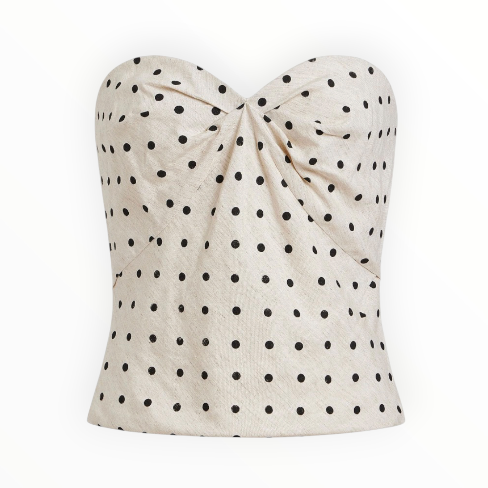 Amanda Uprichard Soho Top in Polka Dot - Beige/Black