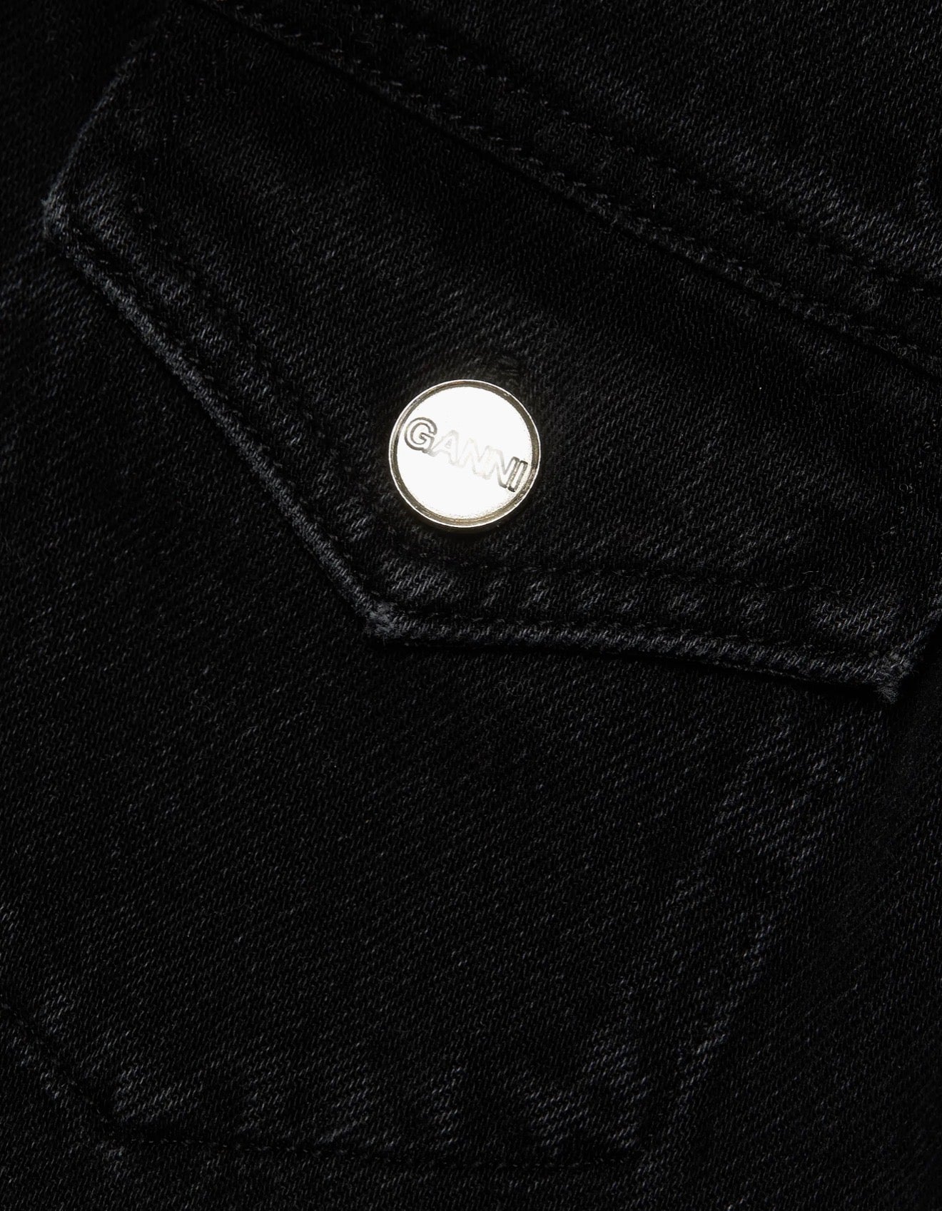 GANNI Soft Rigid Denim Mini Dress - Black Washed