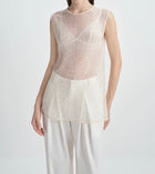 Rue Sophie Ananya Sequinced Mesh Top - Crème
