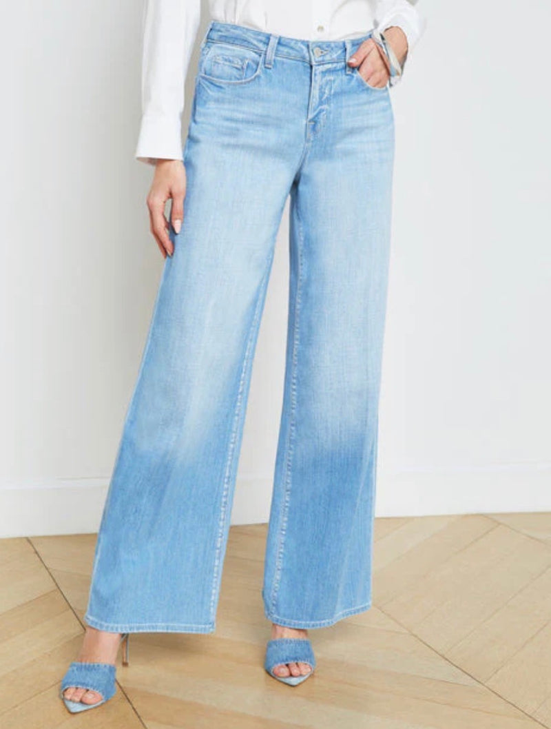 L’Agence Alicent Sneaker Wide Leg Jean - Bayview