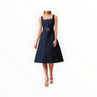 Tara Jarmon Regina Satin Dress - Midnight Blue