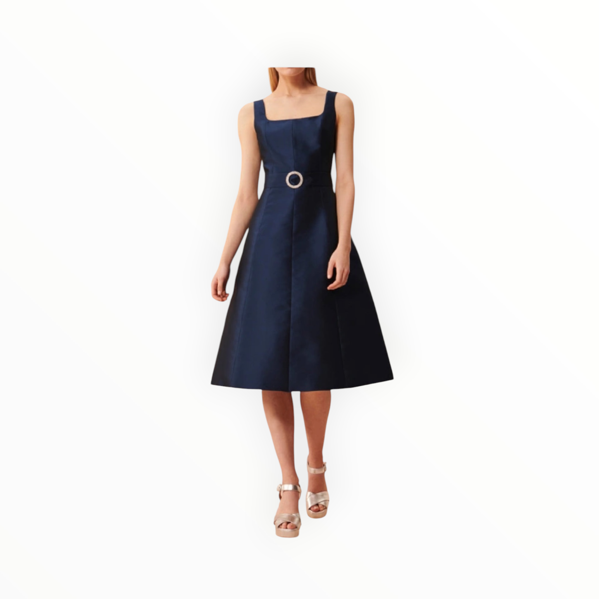 Tara Jarmon Regina Satin Dress - Midnight Blue