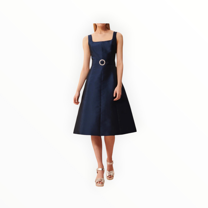 Tara Jarmon Regina Satin Dress - Midnight Blue