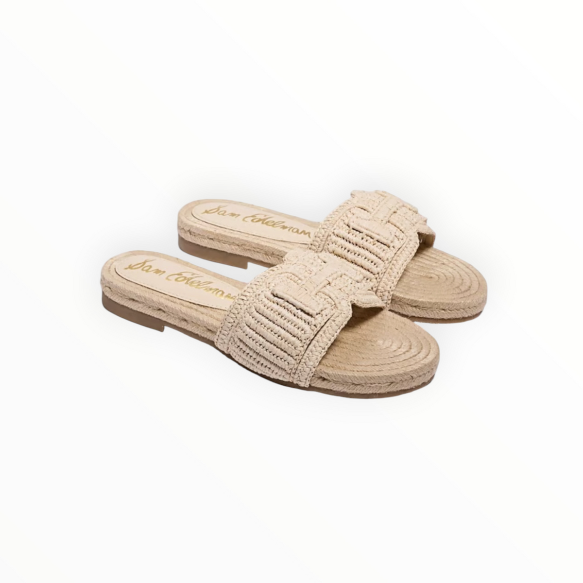 Sam Edelman Miya Slide - Natural Beige Faux Raffia