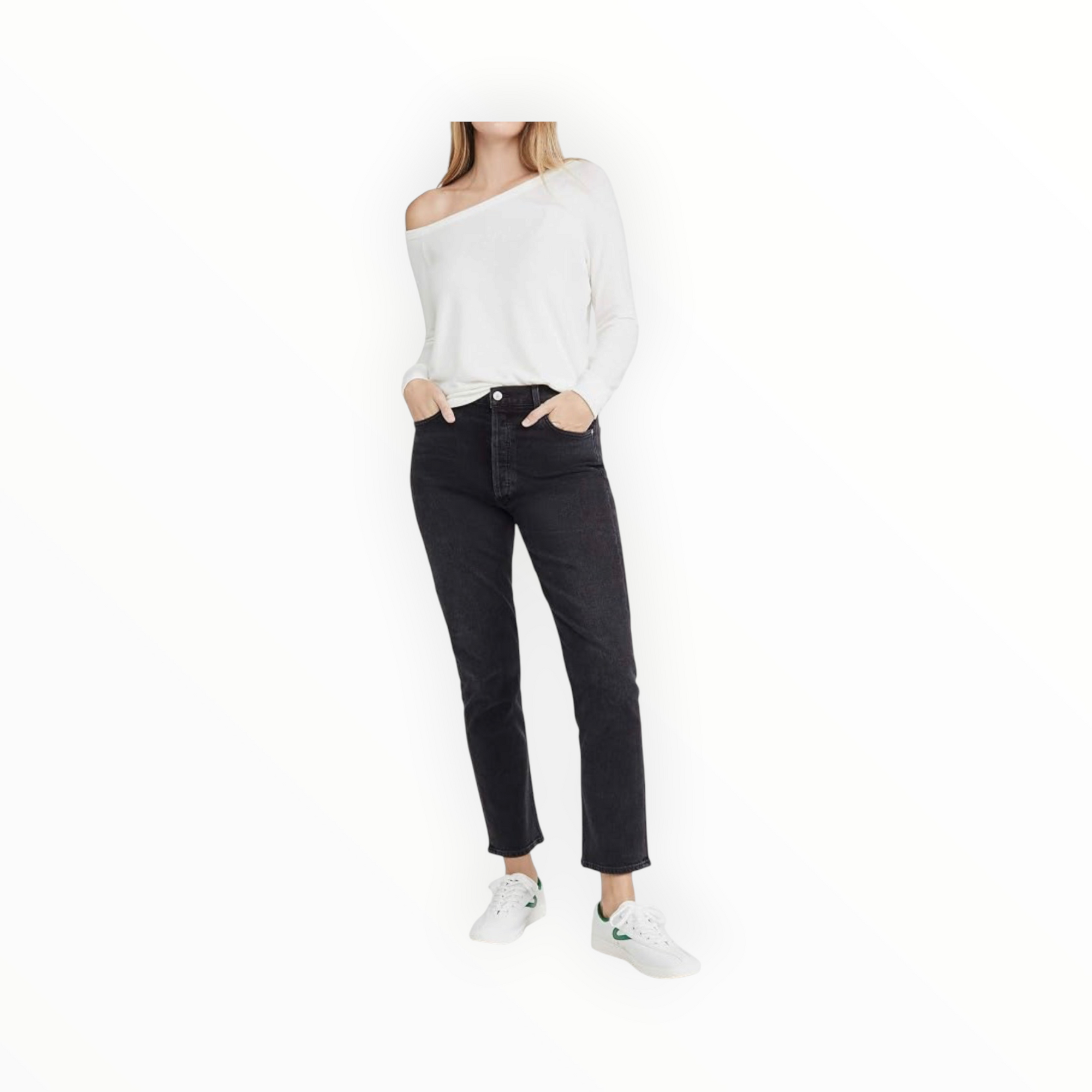 Enza Costa Peached Jersey Easy Off Shoulder Top - Off White
