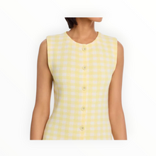 525 America Ember Button Front Sleeveless Dress - Lemon
