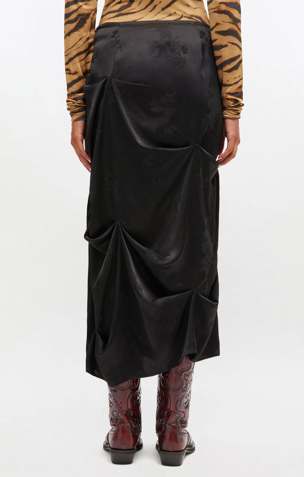 GANNI Draped Skirt - Black