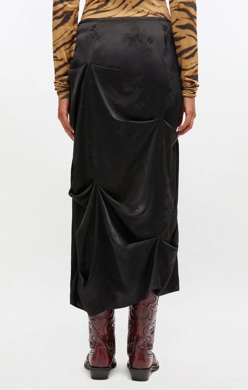 GANNI Draped Skirt - Black