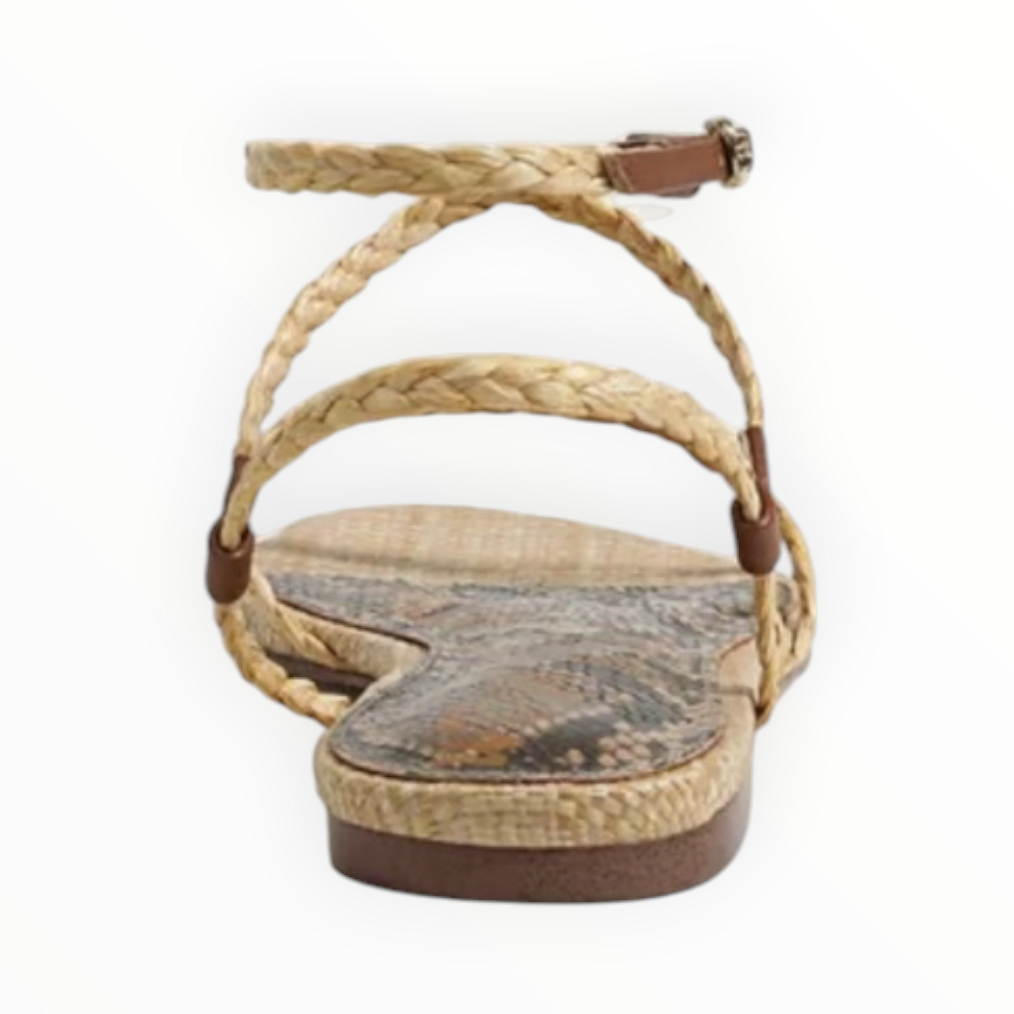 Sam Edelman Ellina Braid Flat Sandal - Natural Beige Faux Raffia