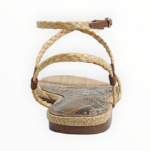 Sam Edelman Ellina Braid Flat Sandal - Natural Beige Faux Raffia