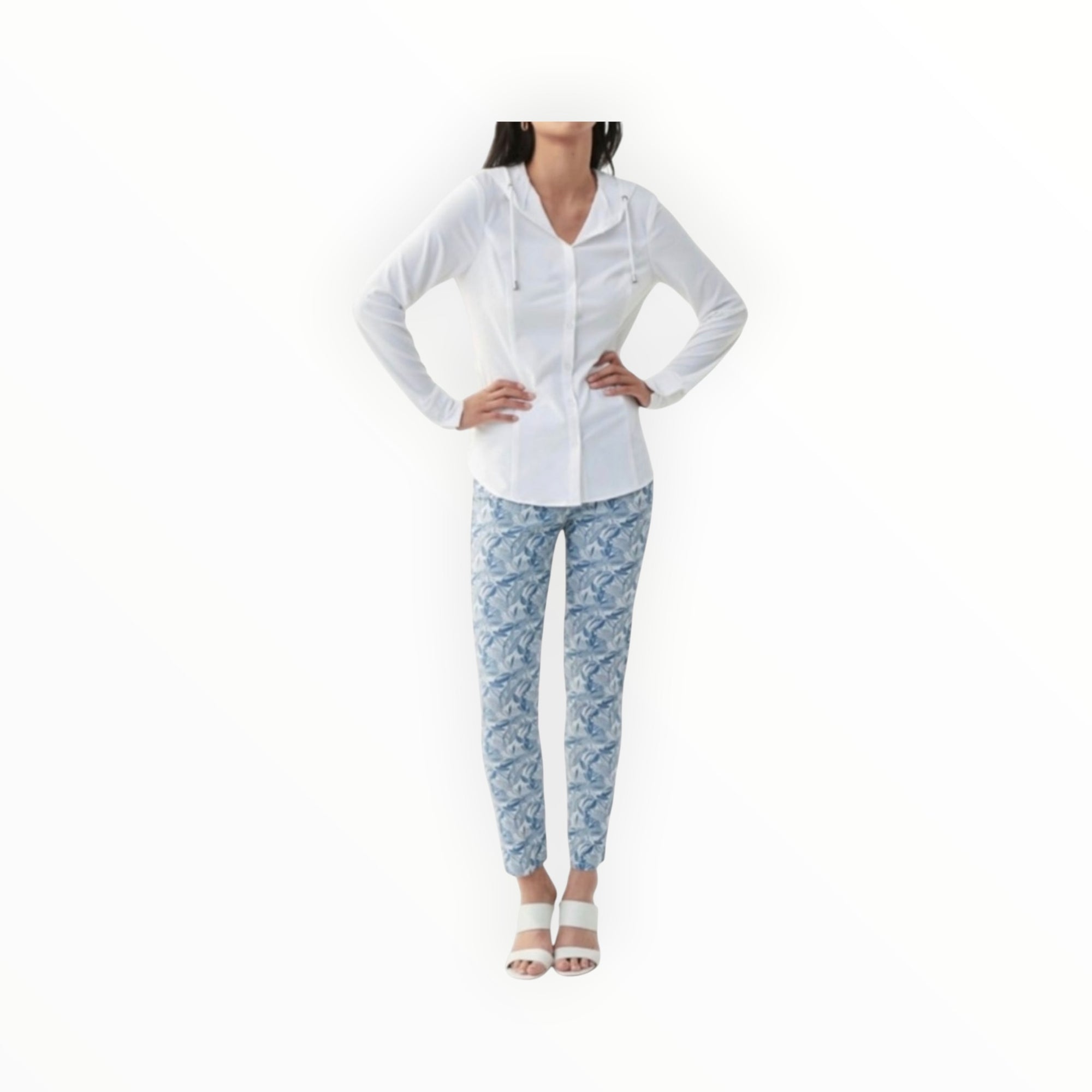 Joseph Ribkoff Hooded Blouse - White