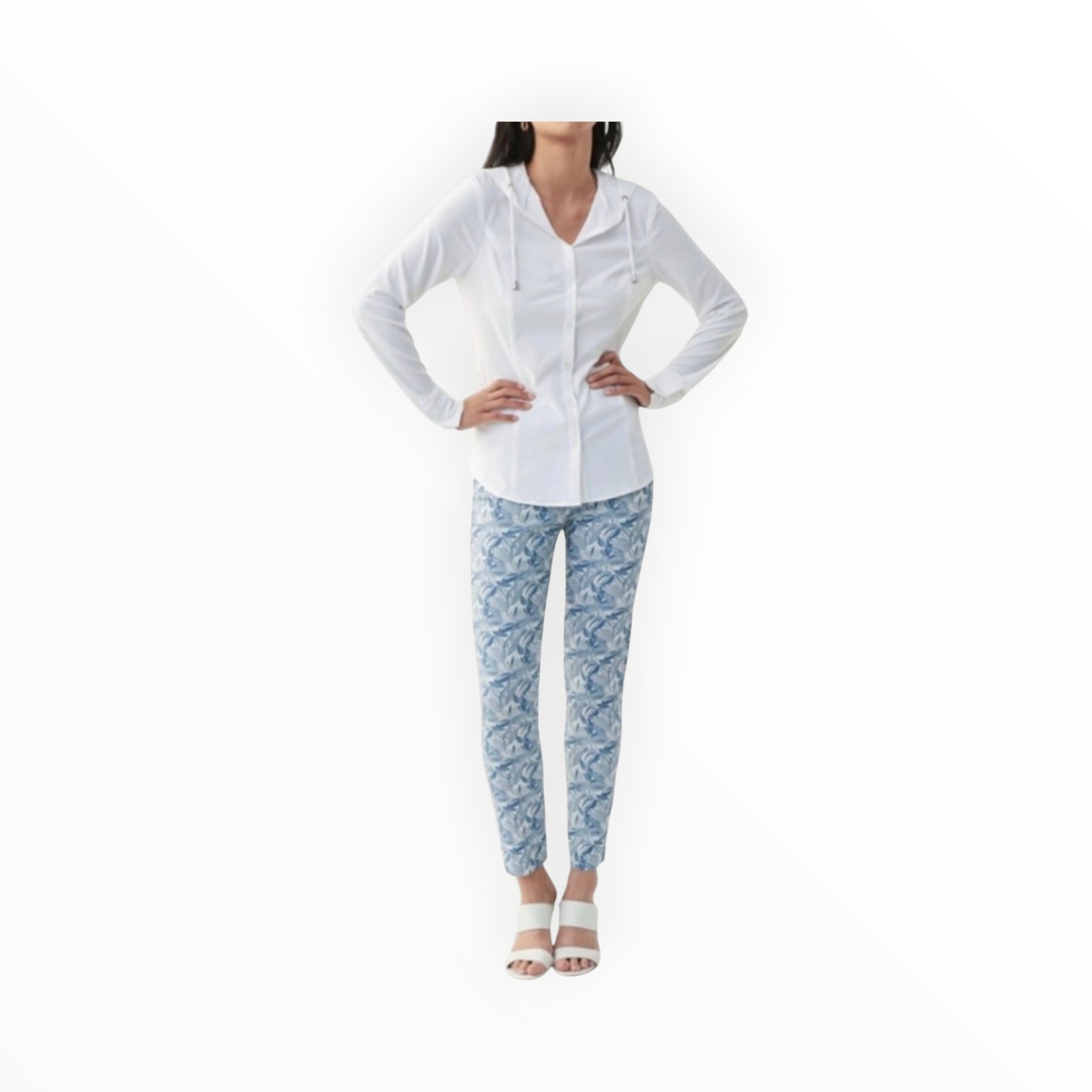 Joseph Ribkoff Hooded Blouse - White