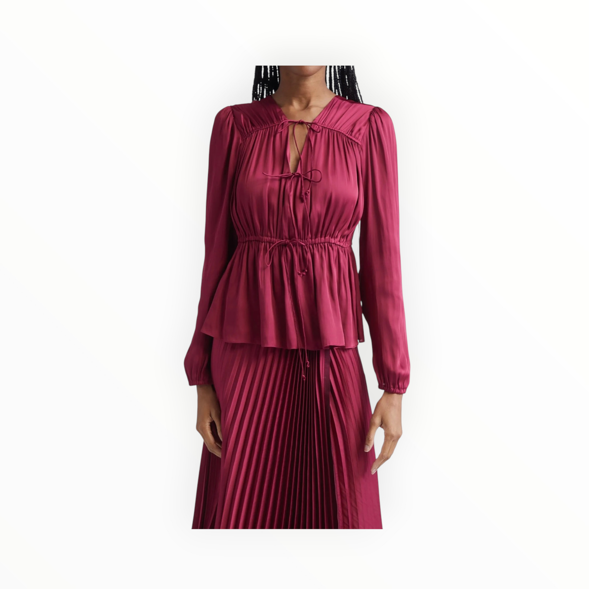 Derek Lam 10 Crosby Esmeralda Tie Front Top