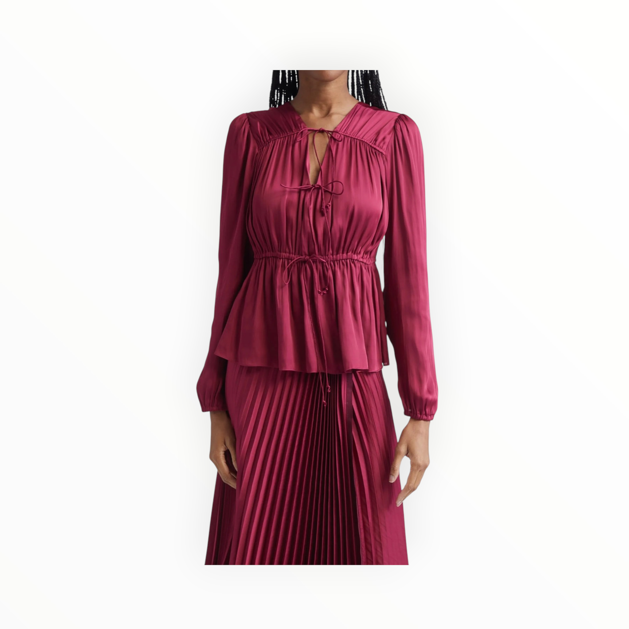 Derek Lam 10 Crosby Esmeralda Tie Front Top
