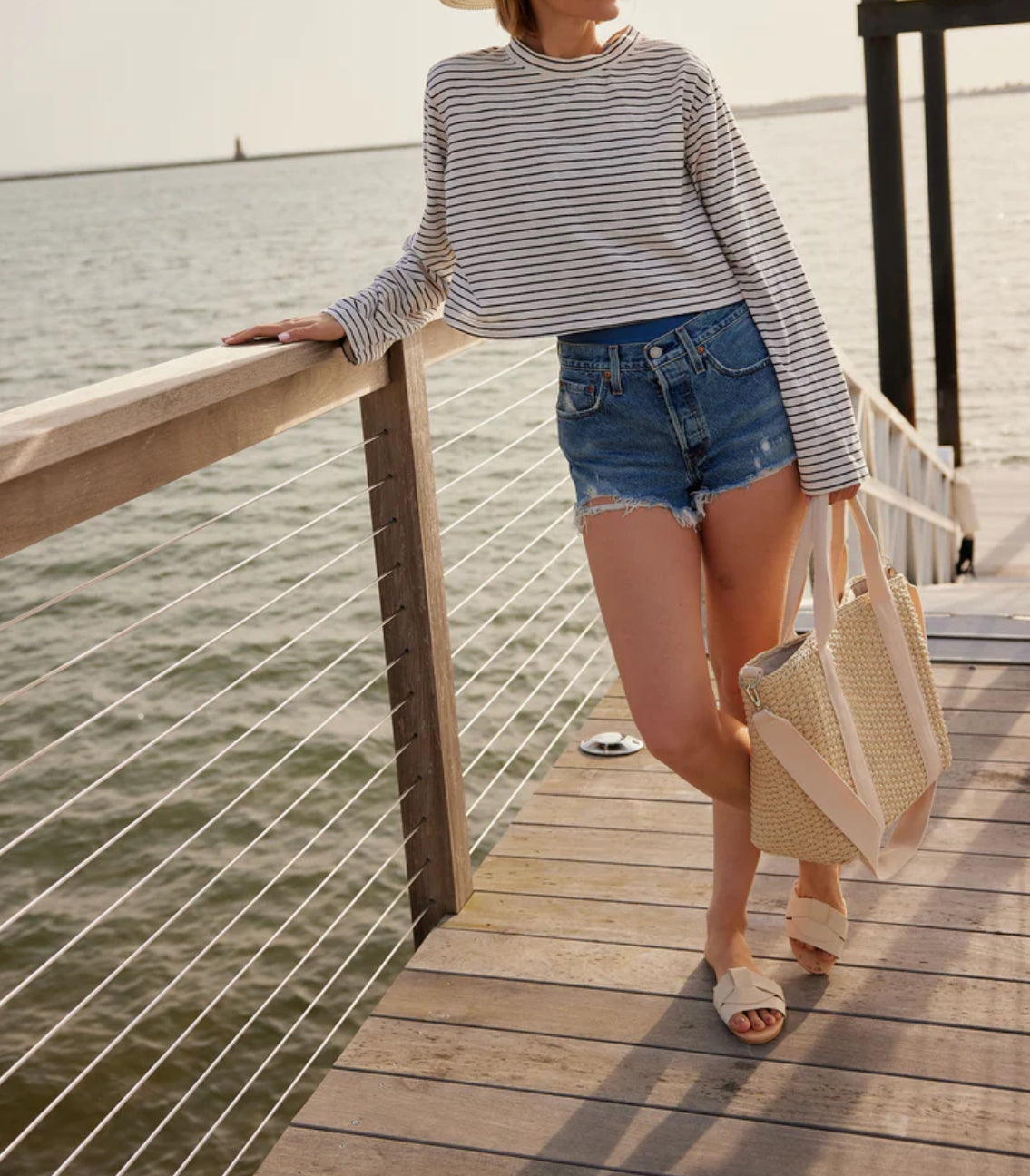 Hat Attack Modern Straw Cooler Tote - Natural