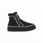 Laidback London Setsu Crochet Crepe Ankle Boot - Black Suede Natural