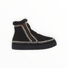 Laidback London Setsu Crochet Crepe Ankle Boot - Black Suede Natural