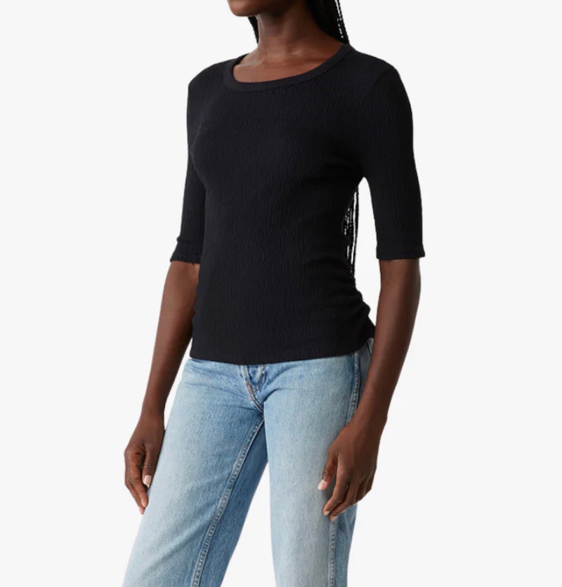 Michael Stars Whitney Elbow Sleeve Tee - Black