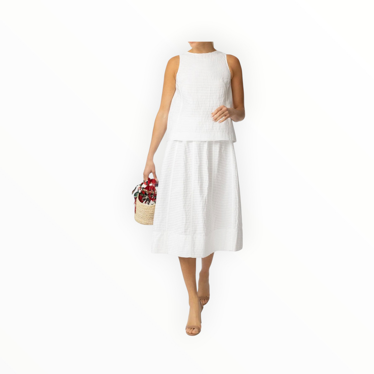 ODEEH Midi Skirt - White