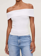 DL1961 Off Shoulder Top Instasculpt™ Rib - White