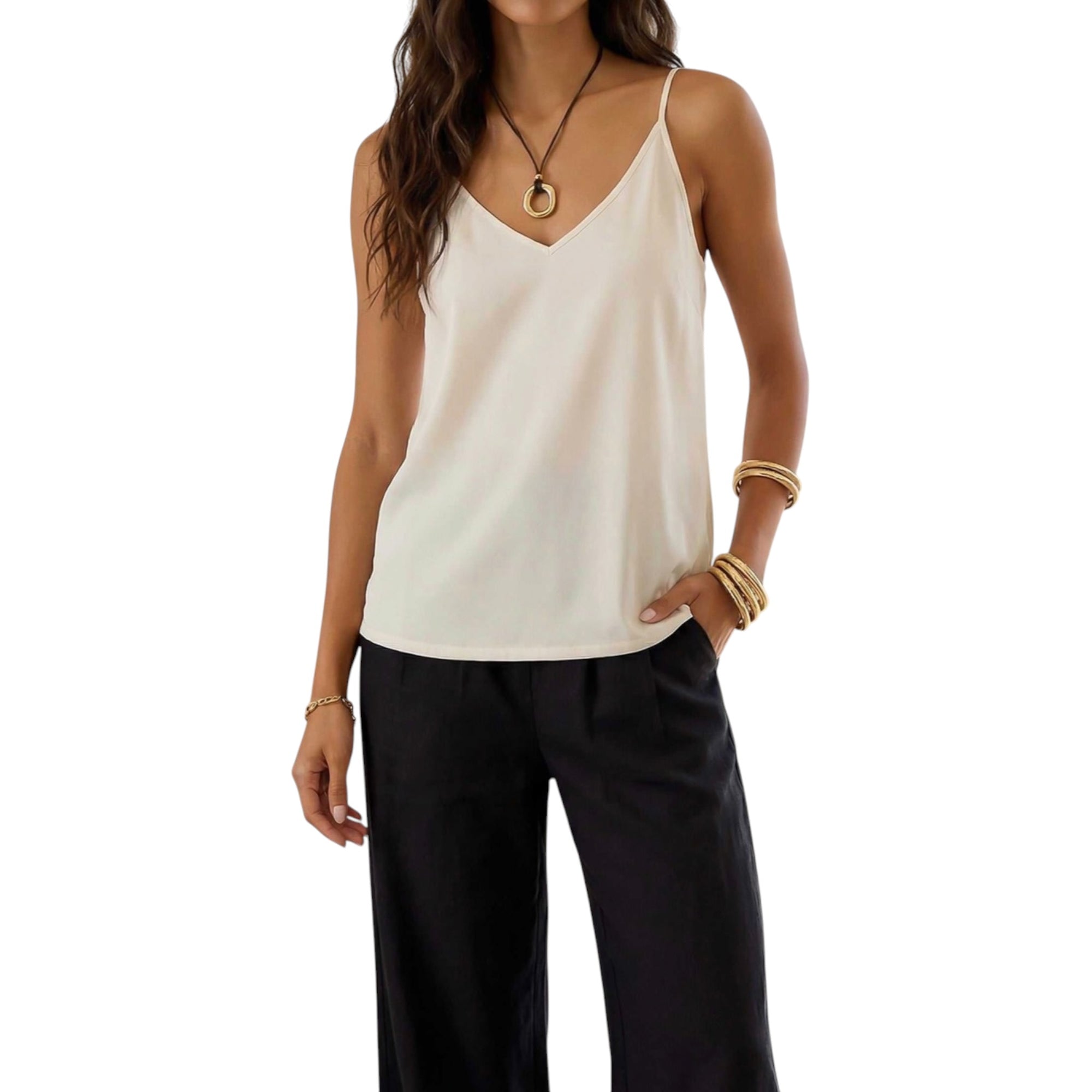Fifteen Twenty Carys Silk Cami - Cream