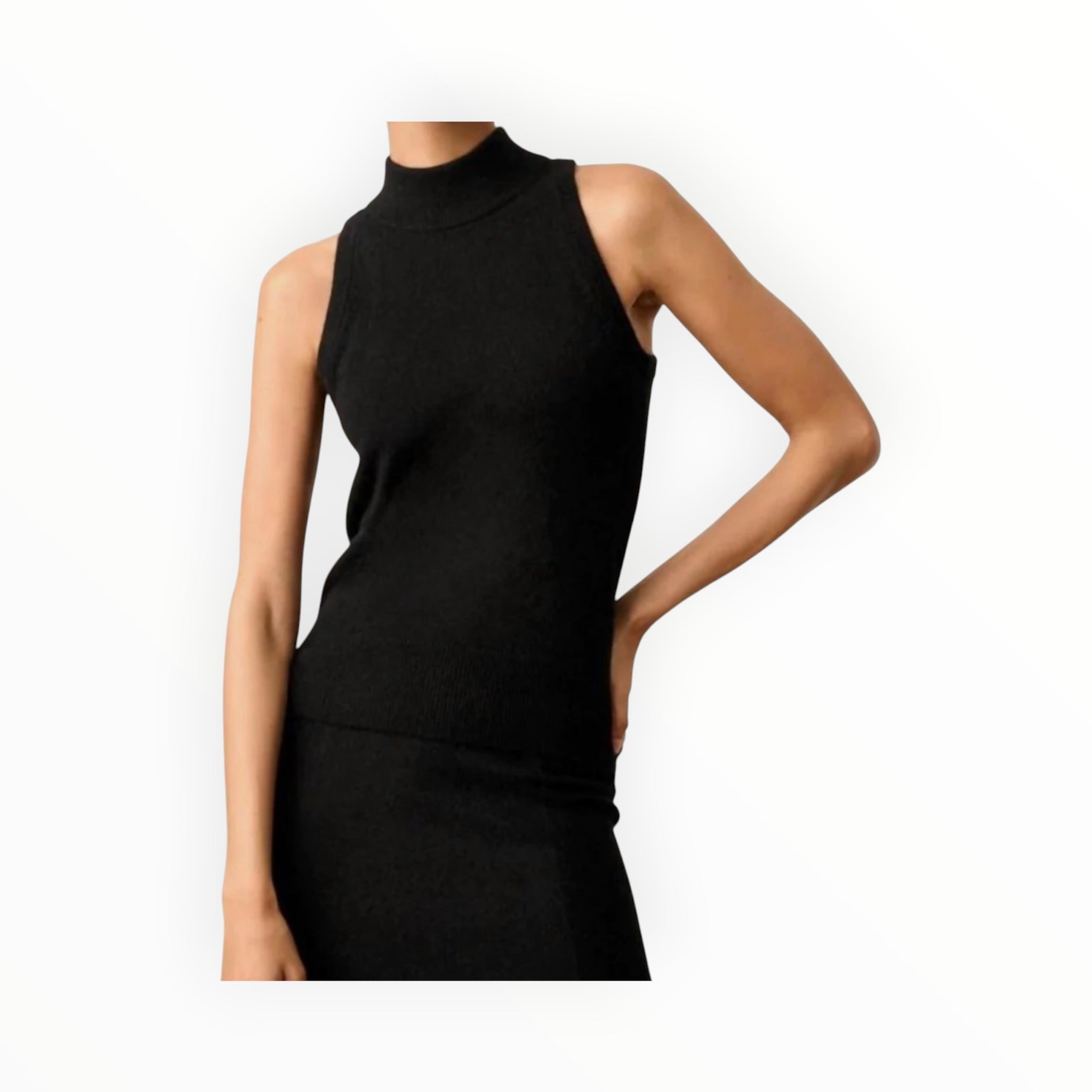 White + Warren Classic Tank - Black