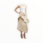 SIMKHAI Jones Menswear Remixed Draped Corset Dress - Vanilla
