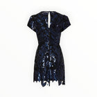 Milly Kyla Floral Sequins Dress - Navy
