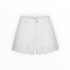 Frame The Eyelet Hang Jean Short Long - White