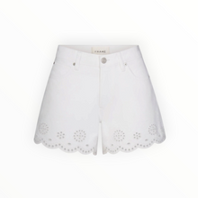 Frame The Eyelet Hang Jean Short Long - White