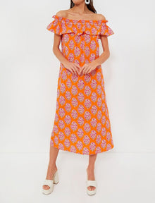 Pink City Prints Tangerine Buta Tallulah Dress