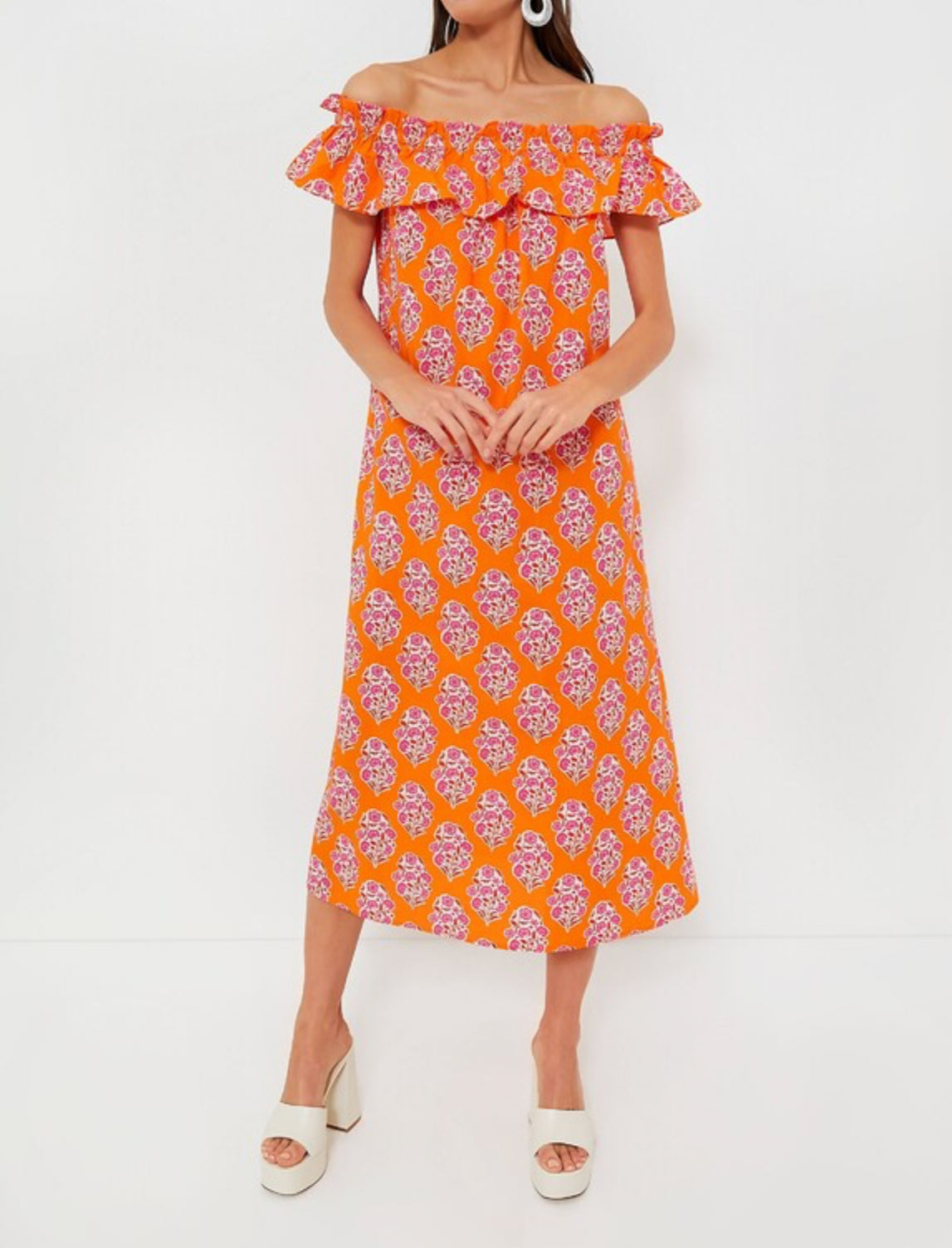 Pink City Prints Tangerine Buta Tallulah Dress