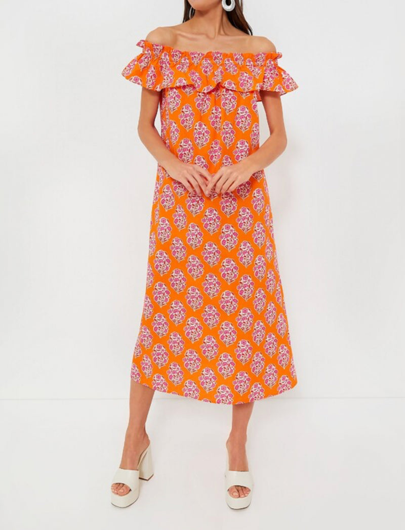 Pink City Prints Tangerine Buta Tallulah Dress
