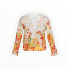 Derek Lam 10 Crosby Milon Blouse - White/Papaya